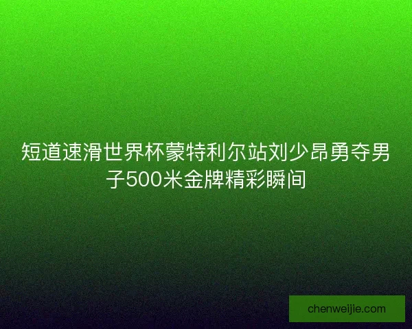 短道速滑世界杯蒙特利尔站刘少昂勇夺男子500米金牌精彩瞬间